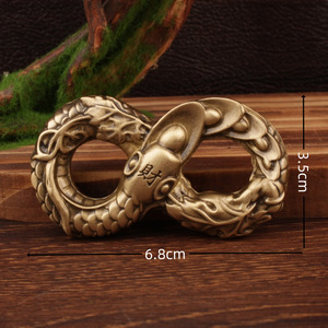 Figura de serpiente de la riqueza de ocho caracteres de latón, adorno de mano para decoración del hogar, pieza de arte coleccionable - Product Image 4