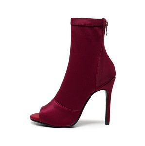 Scarpe da <span class=keywords><strong>ballo</strong></span> latino americane marroni a punta aperta morbide, stivali da jazz, ballroom, bachata, salsa, pole dance, tango, sandali da donna - Product Image 4