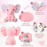 Adorable peluche éléphant super douce avec de grandes oreilles, couleurs et logo personnalisables pour les fêtes d'anniversaire et la relaxation