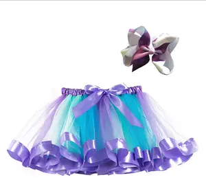 2-11Y 婴儿短裙裙子女孩公主柔软的薄纱裙子彩虹蓬松的女孩派对生日芭蕾舞裙 2020