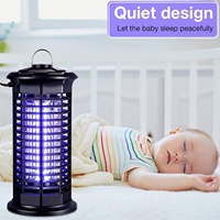 JZ-Trampa para Insectos Eléctrica, Lámpara para Matar Mosquitos con Luz UV, Color Negro, para Interiores