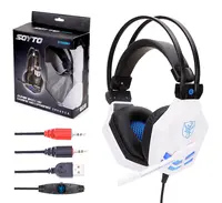 Golden sky headphone gamer, headset gamer, fone de ouvido 3.5mm, com microfone, led, para jogos, venda quente