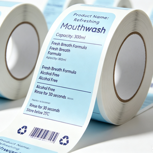 Etiquetas Adhesivas Personalizadas para Botellas, Impresas en Rollo, Resistentes al Agua, de Vinilo Brillante, para Envasado de Cosméticos y Cuidado Bucal - Product Image 2