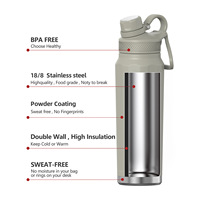 Mug sport isotherme à double paroi en acier inoxydable 304 personnalisé avec isolation thermique de 12 à 24 heures, design portable et infuseur à thé