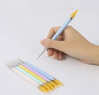 Vente chaude Un Pcs Double Extrémité Strass Cristaux Ongles Pointillage Stylo Sélecteur Cire Crayon Pointe Double Goujons pour Nail Art Pinceaux