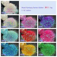 Vente en gros 1 kg de paillettes arc-en-ciel perlées, mélange de paillettes épaisses en forme de cœur et de cercle, paillettes en vrac pour la résine, artisanat, décorations de globe à neige, classiques, artificielles