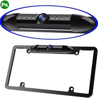 Caméra de recul pour cadre de plaque d'immatriculation, vision nocturne, caméra de recul pour voiture avec 8 LED lumineuses 170° °   Caméra étanche à angle de vue large