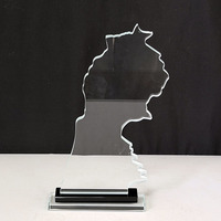Trofeo de Cristal con Mapa de África, Impresión UV, Corte por Agua, Cristal, Trofeos de Cristal MH-N730