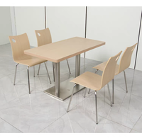 Ensemble table et chaises en acier inoxydable pour usage commercial dans les écoles, restaurants, parcs, fermes - Design moderne, durable et confortable