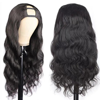 Vague de corps U Part perruque 100% non traités 12A cheveux humains vierges brésiliens sans colle tête complète débutant amical couleur naturelle