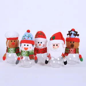 クリスマスキャンディジャープラスチック透明ギフトボックス高齢者スノーマンエルククリスマス用品装飾キッズスモールバッグギフト