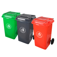 Poubelle de rue en plastique de haute qualité à ouverture supérieure 100L Utilisation en extérieur Couvercle roulant Seau de rangement