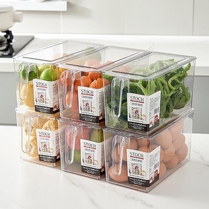 Organizadores de Refrigerador Apilables con Tapas, Libres de BPA, Contenedores para Almacenamiento de Frutas y Verduras, Venta al Por Mayor - Product Image 1