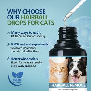 Жидкое средство для кошек и собак от золотистых утолщений в кишечнике с псилией, цитрусовой мякотью, яблочной крохой, цинком, метионином и Омега-3 в каплях - Product Image 6