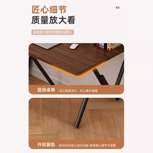 Foldable Computer Desk Wood Surface Modern Simple Design Student Home Office Bedroom Bedside Table - Product Image 2
