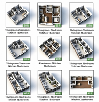 Casa Expandible de Doble Ala con Estructura de Acero Prefabricada, Diseño Plegable, Instalación Rápida para Campamentos de Trabajadores en Obras de Construcción
