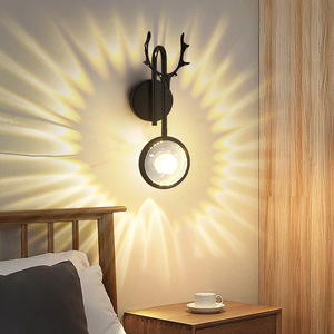 โคมไฟติดผนังเหล็กสีดำทองติดผนัง E27โรงแรมยุโรปทันสมัยสำหรับห้องนอนข้างเตียงในร่มไฟ LED โลหะ80 AC 85-265V - Product Image 3