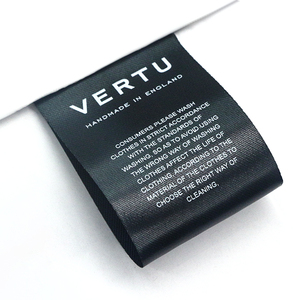 Chất lượng cao tùy chỉnh tái chế satin vải nhãn Damask Logo ủi may dệt nhãn - Product Image 1