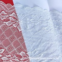 Celana Dalam Berpola Berlian Bahan Renda Elastis Tinggi Pakaian Tidur Lingerie ODM Nilon Filamen Dobby Rajutan Warp Knitting