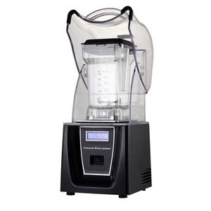 Blender alimentaire commercial 2L 3.8HP avec couvercle insonorisant pour smoothies, glace pilée, noix concassées - Product Image 1