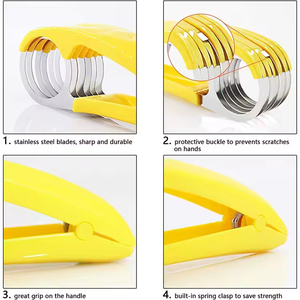 Accessoires de cuisine : Trancheuse à bananes, fruits, légumes et saucisses en acier inoxydable – Outil de découpe de bananes pour salades et coupes glacées – Ustensiles de cuisine - Product Image 4