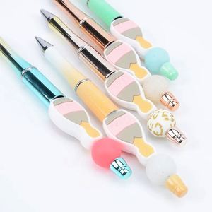 Cute Beaded <b>Ballpoint</b> <b>Pen</b>, DIY Silicone Wine Bottle Charm <b>Pen</b>, Retractable Cute <b>Pen</b> for Student, Office - Product Image 2