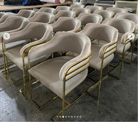 Le plus récent comptoir haut chaise de luxe or en acier inoxydable chaise de Bar velours tabouret de Bar pour hôtel maison Pub mariage