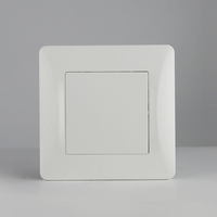 PC estándar de la UE, material plástico, 220-250V, botón pulsador montado al ras, uso doméstico, luz eléctrica, interruptor de pared