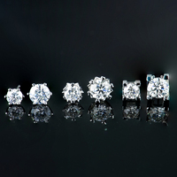 Xingyue wanita bulat bunga hati berbentuk gra bersertifikat vvs S925 perak murni sekrup kembali moissanite stud earring