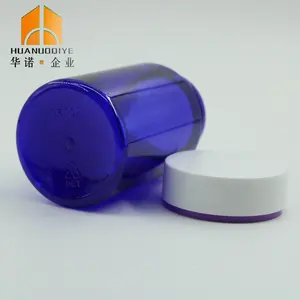 Cápsula de plástico con sello térmico y tapas para medicina sólida, cápsula de color azul PET de 150ML, venta al por mayor
