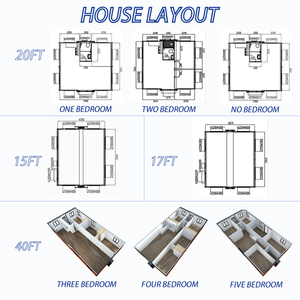 Case Prefabbricate Pieghevoli da 20 e 40 Piedi con 2 Camere da Letto, Cucina e Soggiorno <span class=keywords><strong>per</strong></span> Uso come Uffici in Cantiere - Product Image 4