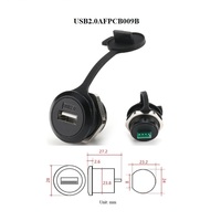 Tipo Circular Tornillo Panel Chasis Montaje en pared Usb2.0 Hembra a PCB Módulo de conector Adaptador extensor de aleación de zinc
