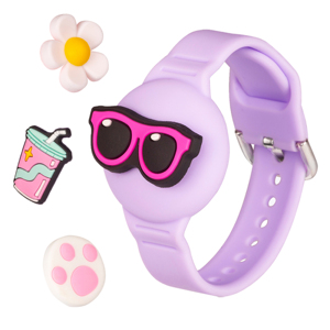 Personnalisable mignon véritable Silicone aimant <span class=keywords><strong>AirTag</strong></span> couverture pour enfants étanche antichoc sangle bricolage luxe porte-carte souple - Product Image 6