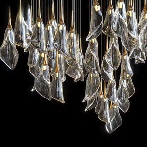 Khách sạn cầu thang đám cưới chuyên nghiệp tùy chỉnh trong nhà sảnh khách sạn trang trí trần ánh sáng sang trọng lớn dự án pha lê sắt đèn chùm - Product Image 4