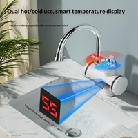Chauffe-eau instantané 3000W 220V en ABS et acier inoxydable pour cuisine et salle de bain avec affichage numérique, poignée unique, monotrou