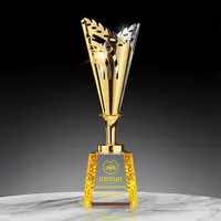 גביע קריסטל מתכת גביע זהב כסף עובדים מצוין פרס יצרן סיטונאי