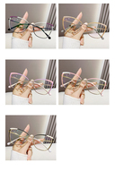MK24070101 Nuevo Diseño de Moda, Monturas Ópticas Metálicas Estilo Ojo de Gato para Mujer, Lentes Transparentes con Filtro de Luz Azul, Gafas