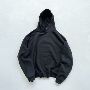 High Street <span class=keywords><strong>Basic</strong></span> Modell Loose Hooded Sweatshirt Übergroße Baumwolle Drop Schulter Vintage Acid Wash Distressed Hoodie Men - Product Image 1