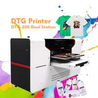 Imprimante DTG double tête I3200 de haute qualité - Nouvelle machine d'impression textile multifonctionnelle automatique à double plateau pour impression directe sur vêtement
