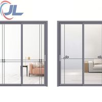 Porte en verre à battants pour patio, cadre en aluminium, résistant au vent, design sécurisé