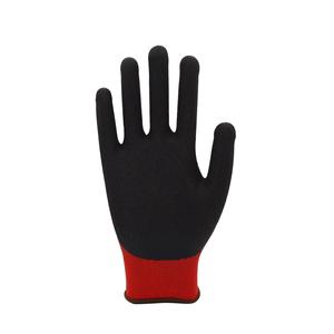 قفازات عمل عالية الجودة من البوليستر الأحمر المحبوك مع طلاء النتريل الأسود، قفازات عمل مطلية بالنتريل من الشركة المصنعة - Product Image 4