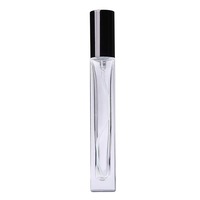 Flacon de parfum carré en verre transparent rechargeable de 10 ml avec pulvérisateur à pompe, emballage portable