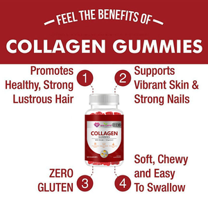 مكملات غذائية على شكل حلوى الكولاجين 1000 ملغ 60 قطعة مع البيوتين وفيتامين سي لنمو الشعر والبشرة والأظافر - Product Image 3