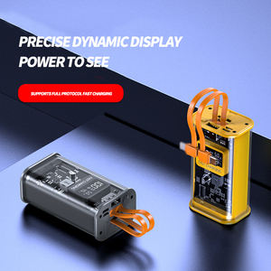 20000mah PD22.5W Banque d'alimentation à charge rapide Impression de logo gratuite <span class=keywords><strong>Batterie</strong></span> de grande capacité Affichage LED transparent Câble gratuit inclus - Product Image 5