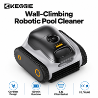 KEGGIE CE RoHS Nettoyeur de piscine robotisé intelligent 5000mAh 150 min 4200 GPH Aspiration Filtre 180 µm Éponge 40 PPI Stationnement automatique
