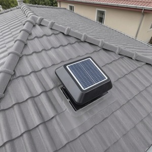 Ventilador de Techo Solar de 25W con Control por Aplicación Inteligente, Ventilador de Ático de 14'' de Acero Galvanizado con Certificación CE - Product Image 1