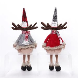 Adorables muñecos de peluche de ciervos navideños con luces, 2 piezas, con patas colgantes, para regalos navideños - Product Image 2