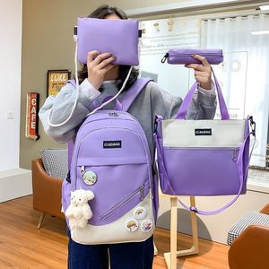 <span class=keywords><strong>Sac</strong></span> <span class=keywords><strong>à</strong></span> <span class=keywords><strong>dos</strong></span> scolaire de gros volume en nylon <span class=keywords><strong>à</strong></span> fermeture éclair, nouveau style, couleur unie, pour garçons du primaire et du <span class=keywords><strong>collège</strong></span> - Product Image 2