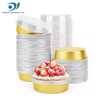 Vente directe du fabricant Emballage alimentaire jetable en aluminium Papier d'aluminium pour la cuisson Moule rond pour pudding Boîte d'emballage alimentaire avec couvercle