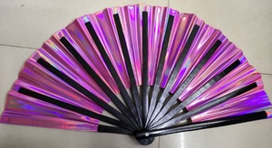 33cm Vente en gros Ventilateur de 13 pouces Poignée en bambou noir Cadeau en PVC transparent Activité promotionnelle - Product Image 5